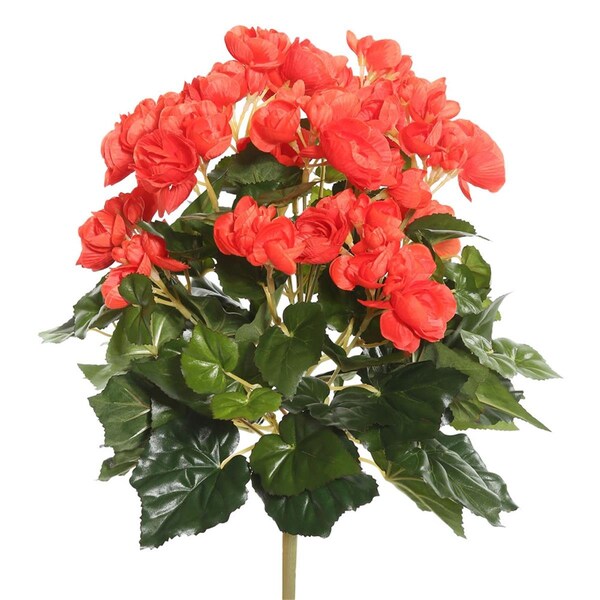 Dare2Decor Orange Begonia Floral Bush 15.25 in. - DA579373