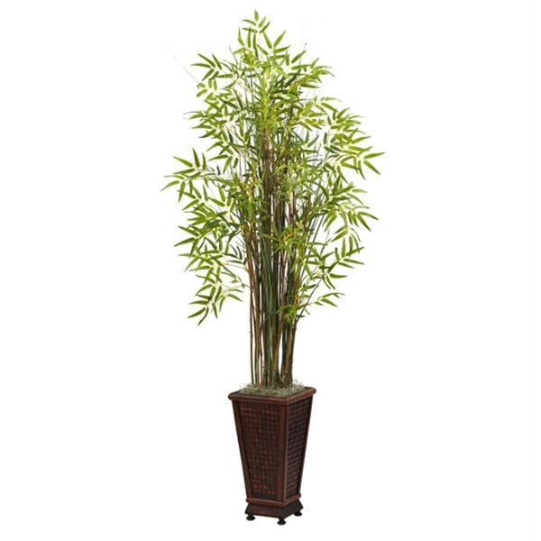 Nearly Natural 5.5 and rsquo; Grass Bamboo Plant with Decorative Planter - 6746