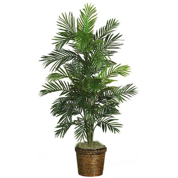 Nearly Natural 56 Inch Areca Palm Silk Tree with Basket - 5263-0308