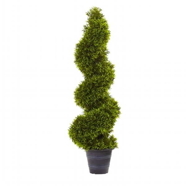 Nearly Natural 3 ft. Grass Spiral Topiary With Deco Planter - 5450