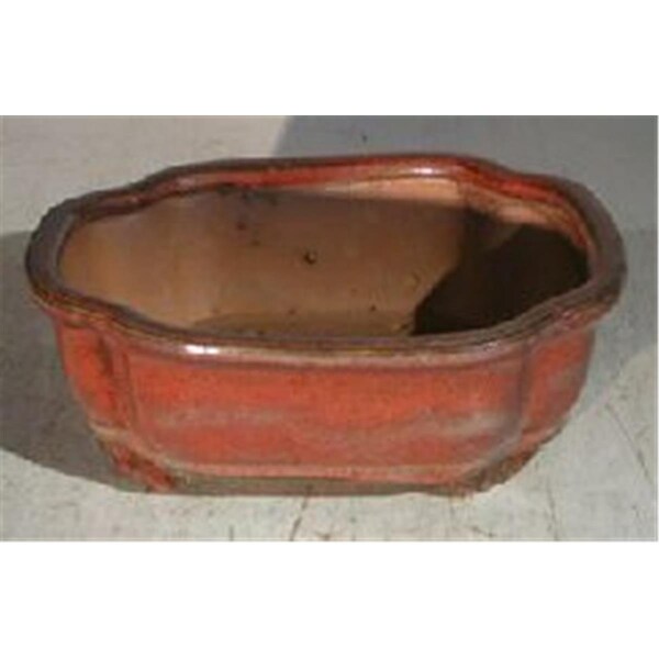Paisaje 4.5 in. Ceramic Bonsai Pot, Parisian Red - Rectangle - PA2529828