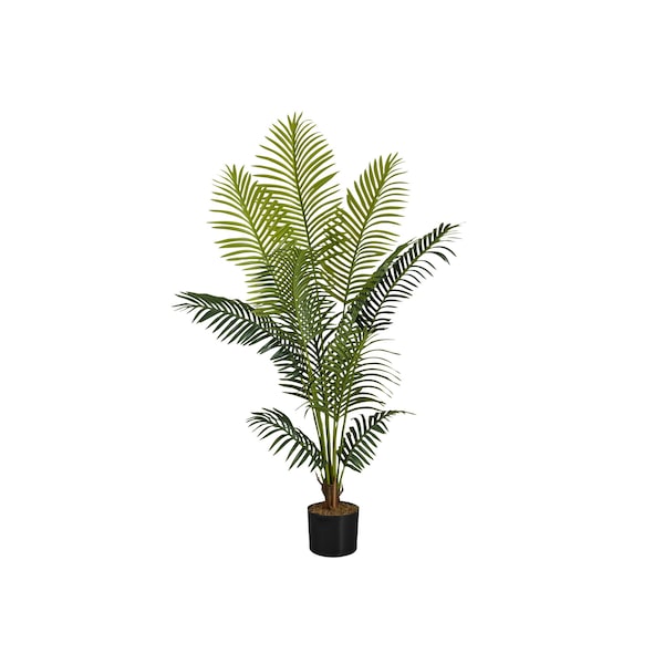 Monarch Specialties Artificial Plant, 57" Tall, Palm Tree, Indoor, Faux, Fake, Floor, Greenery, Potted, Real Touch - I 9536