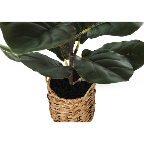 Monarch Specialties Artificial Plant 28" Tall Fiddle Tree, Indoor, Faux, Fake, Floor, Greenery, Potted, Real Touch - I 9505