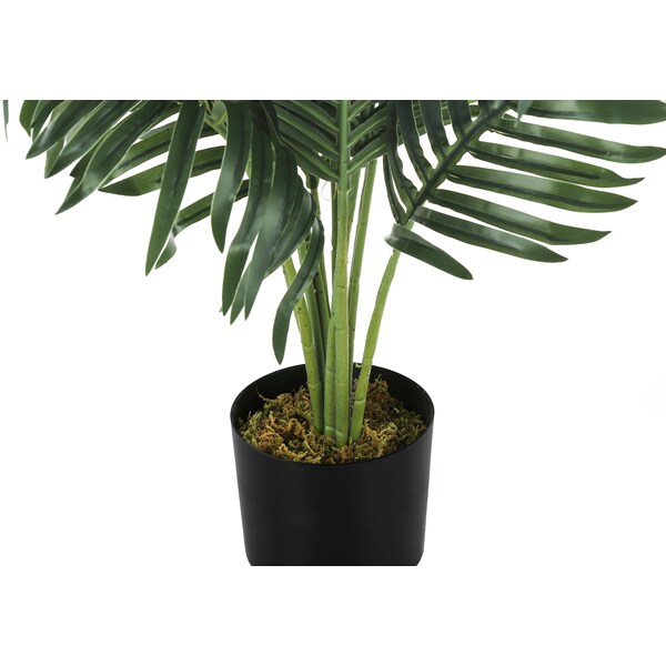 Monarch Specialties Artificial Plant, 34" Tall, Palm Tree, Indoor, Faux, Fake, Floor, Greenery, Potted, Real Touch - I 9539