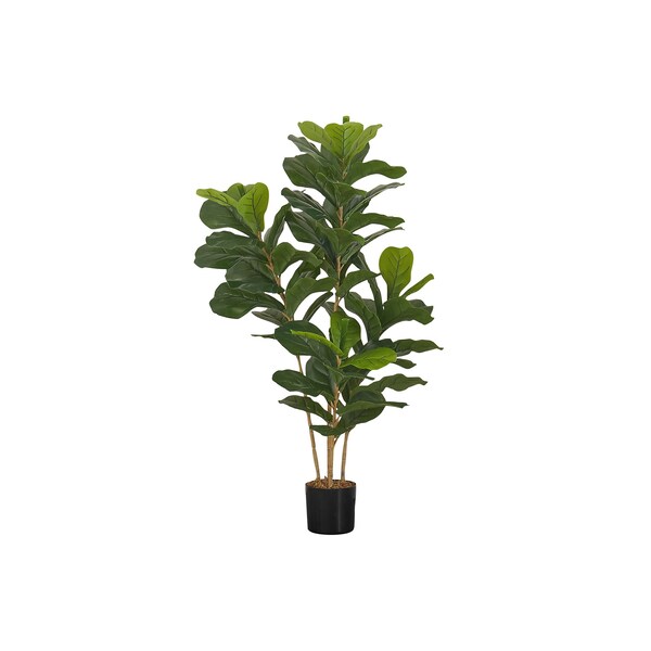 Monarch Specialties Artificial Plant, 41" Tall, Fiddle Tree, Indoor, Faux, Fake, Floor, Greenery, Potted, Real Touch - I 9540