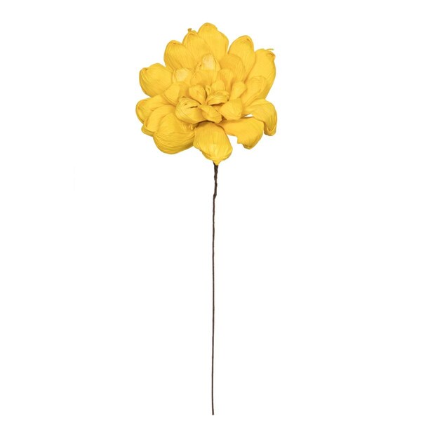 Dare2Decor 6 in. Maize Dahlia On Stem Artificial Flower, Yellow - 18 in. - 6 per Bag - DA3260603