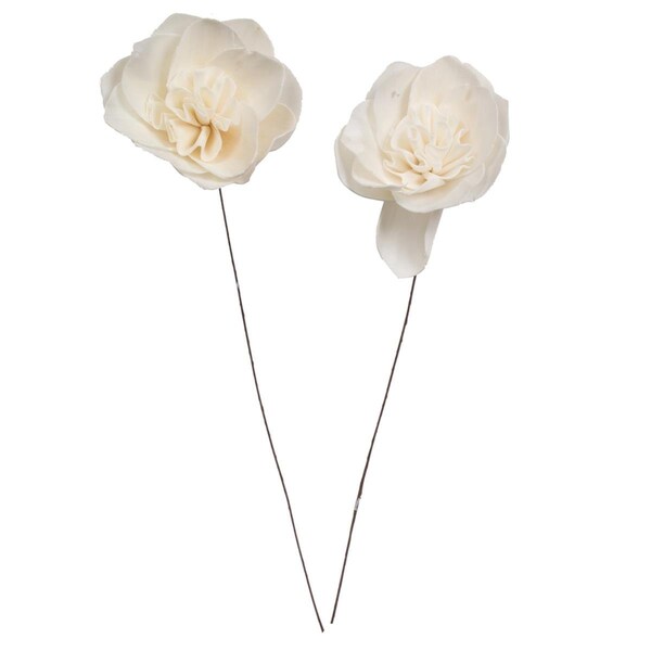 Dare2Decor 4 in. Gardenia Sola Stem Artificial Flower, Natural - 12 in. - 12 per Bag - DA3903374