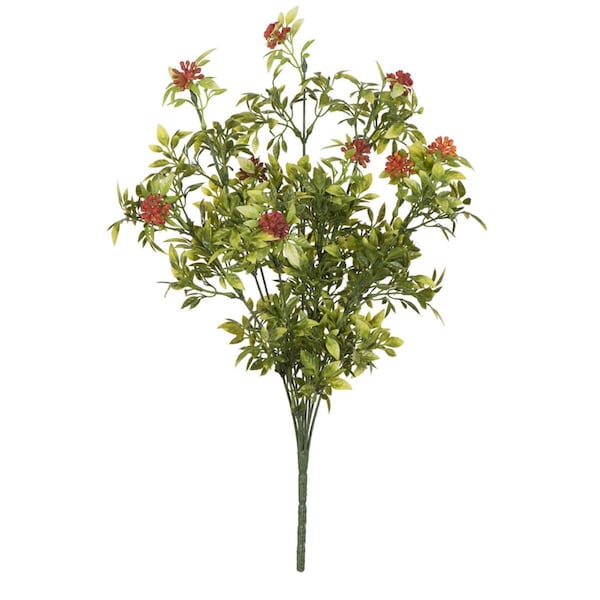 Dare2Decor 17 in. Green Pea Leaf Orange Berry Spray - DA3255732