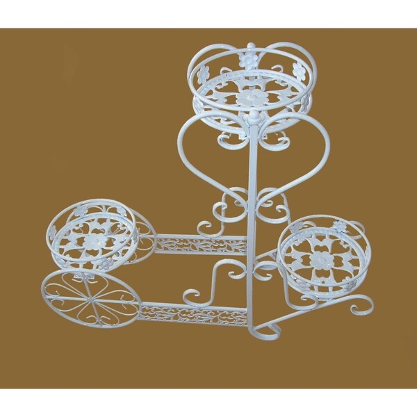 Pisos Plant Stand with Triple Round Pot Holders - White - PI3116821