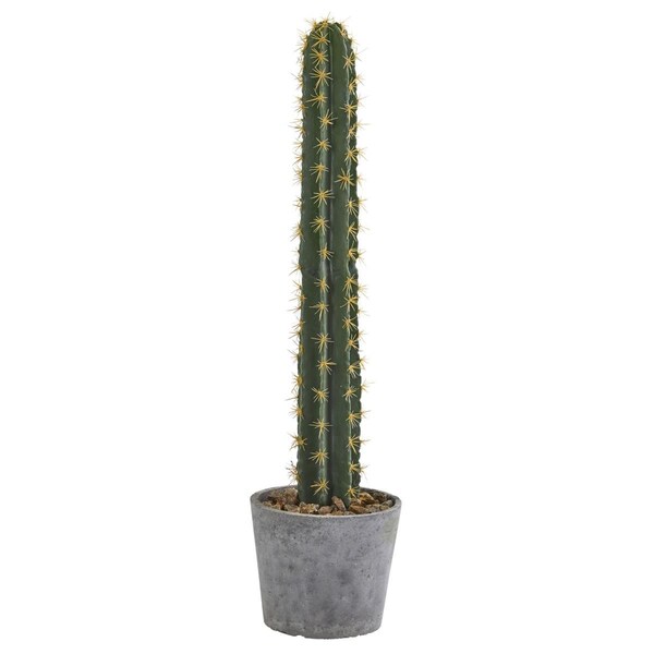 Nearly Natural 41 in. Cactus in Stone Planter Artificial Plant - 4589