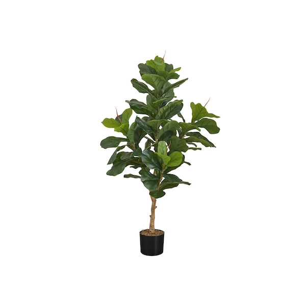 Monarch Specialties Artificial Plant, 47" Tall, Fiddle Tree, Indoor, Faux, Fake, Floor, Greenery, Potted, Real Touch - I 9541