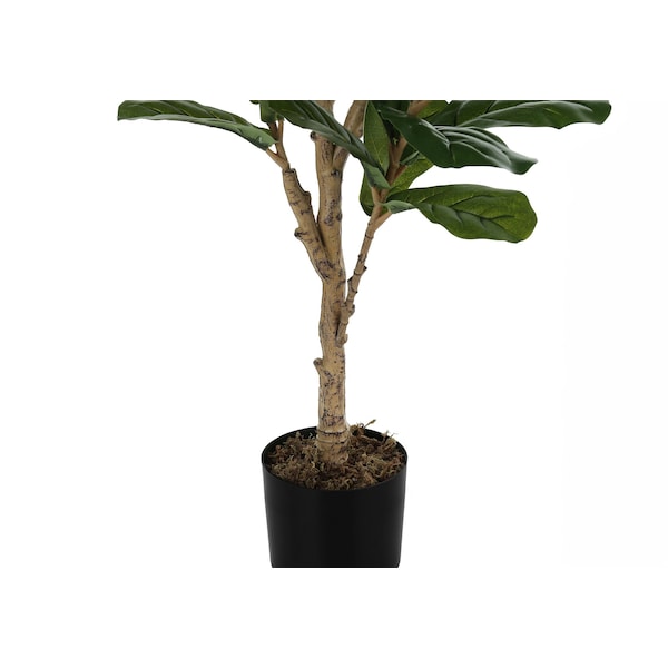 Monarch Specialties Artificial Plant, 47" Tall, Fiddle Tree, Indoor, Faux, Fake, Floor, Greenery, Potted, Real Touch - I 9541