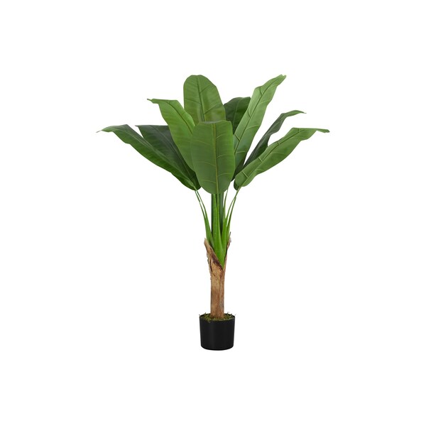 Monarch Specialties Artificial Plant, 43" Tall, Banana Tree, Indoor, Faux, Fake, Floor, Greenery, Potted, Real Touch - I 9567
