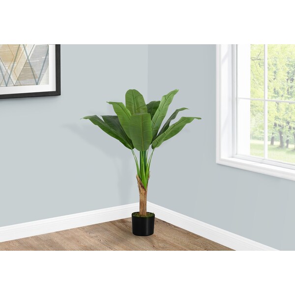 Monarch Specialties Artificial Plant, 43" Tall, Banana Tree, Indoor, Faux, Fake, Floor, Greenery, Potted, Real Touch - I 9567