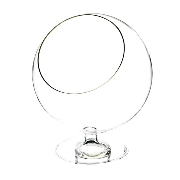 Vista 5 in. Clear Slant Cut Bowl Vase on Stem - VI2626656