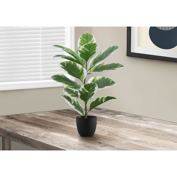 Monarch Specialties Artificial Plant, 27" Tall, Rubber, Indoor, Faux, Fake, Table, Greenery, Potted, Real Touch - I 9572