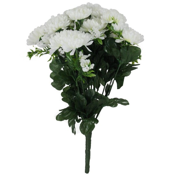 Allstate 14 in. Chrysanthemum Artificial Spray Flowers, White - 32607284