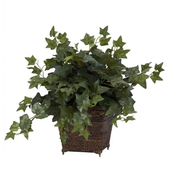 Nearly Natural Puff Ivy with Coiled Rope Planter Silk Plant - 6705