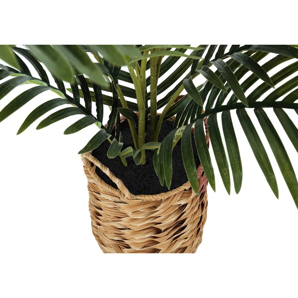 Monarch Specialties Artificial Plant, 24" Tall, Palm, Indoor, Faux, Fake, Table, Floor, Greenery, Potted, Real Touch - I 9503