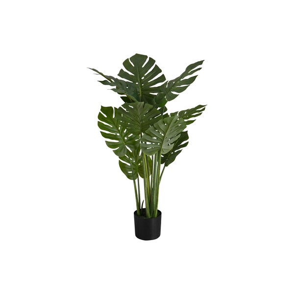 Monarch Specialties Artificial Plant, 45" Tall, Monstera Tree, Indoor, Faux, Fake, Floor, Greenery, Potted, Real Touch - I 9510