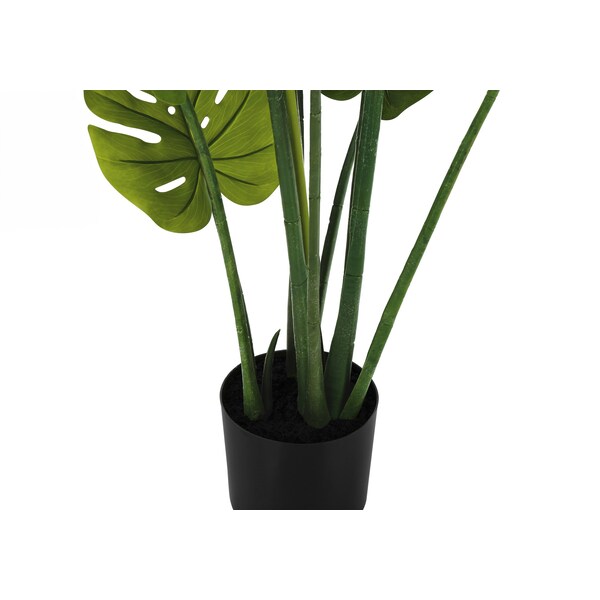 Monarch Specialties Artificial Plant, 45" Tall, Monstera Tree, Indoor, Faux, Fake, Floor, Greenery, Potted, Real Touch - I 9510