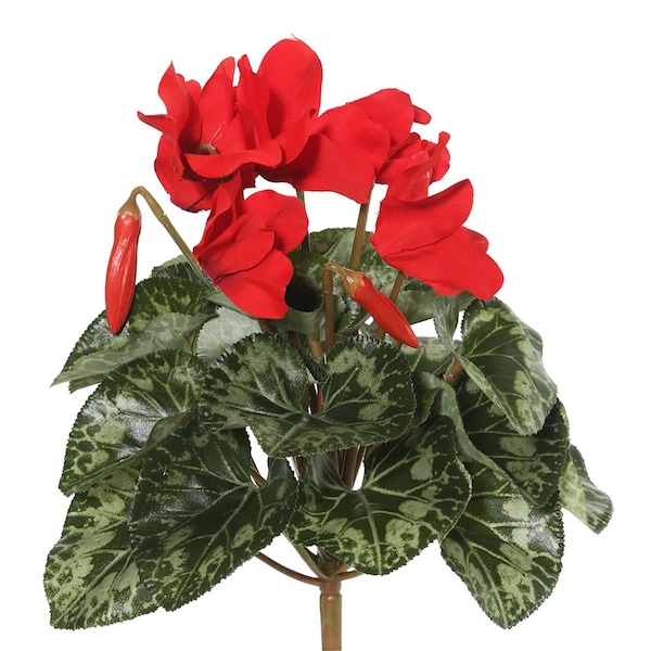 Dare2Decor Red Cyclamen X8 Floral Bush 11 in. - DA701200