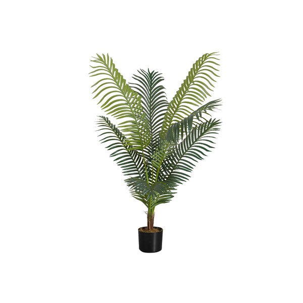 Monarch Specialties Artificial Plant 47" Tall Palm Tree, Indoor, Faux, Fake, Floor, Greenery, Potted, Real Touch - I 9537