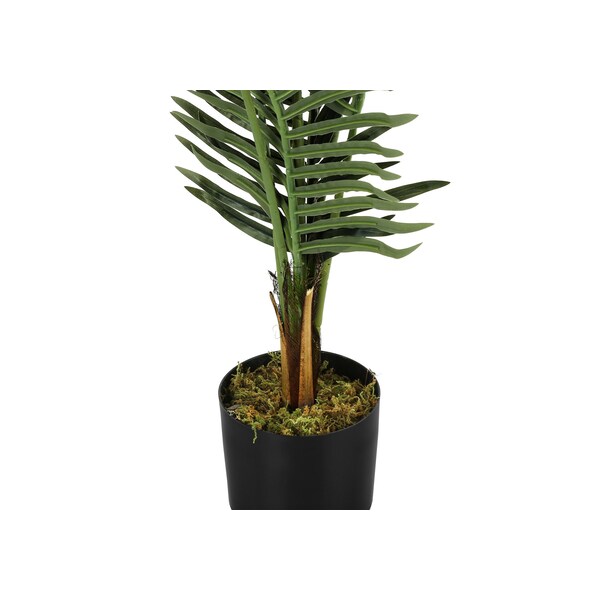 Monarch Specialties Artificial Plant 47" Tall Palm Tree, Indoor, Faux, Fake, Floor, Greenery, Potted, Real Touch - I 9537