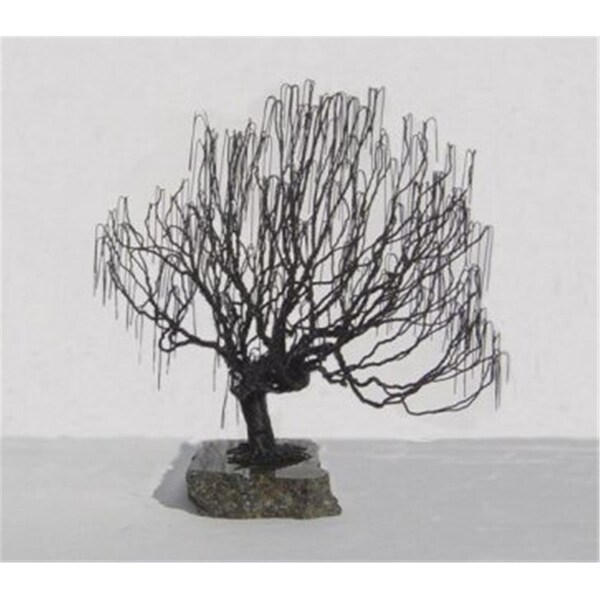 Paisaje Wire Bonsai Tree Sculpture - Weeping Willow Style, Black - PA2806778