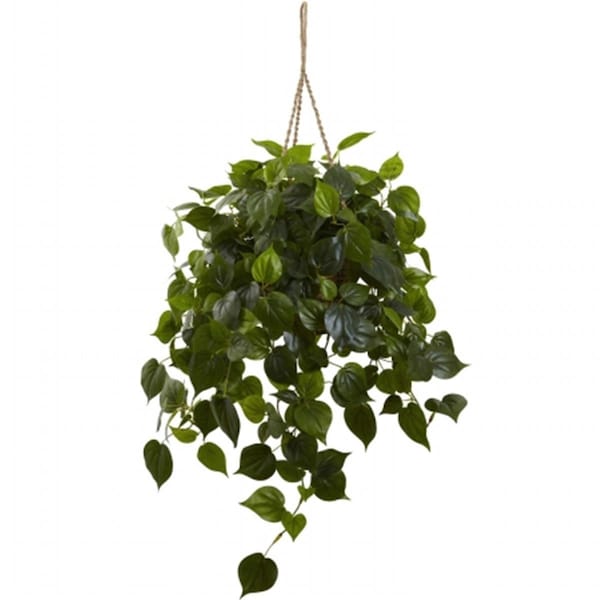 Nearly Natural Philodendron Hanging Basket UV Resistant - Indoor and Outdoor - 6853