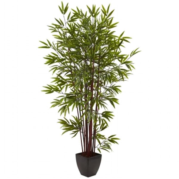 Nearly Natural 6 ft. Bamboo Silk Tree With Planter - 5459