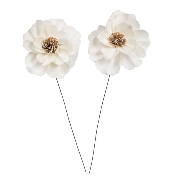 Vickerman 4 in. Anemone Sola Flower On Stem Artificial Flower, Natural, 12 in., 12PK - H7SFS038