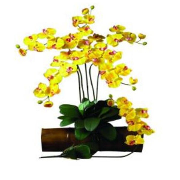 Nearly Natural 31.5 in. H Gold Phalaenopsis Stem - Pack of 12 - 2044-GD-12