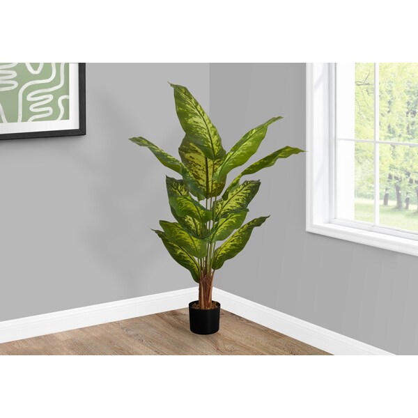 Monarch Specialties Artificial Plant, 47" Tall, Evergreen Tree, Indoor, Faux, Fake, Floor, Greenery, Potted, Real Touch - I 9535