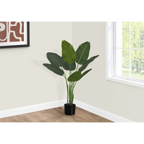 Monarch Specialties Artificial Plant, 44" Tall, Bird Of Paradise Tree, Indoor, Faux, Fake, Floor, Greenery, Potted - I 9569