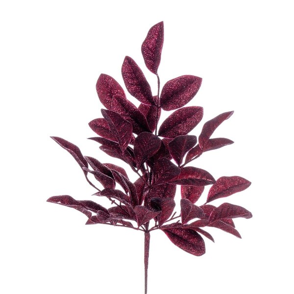 Dare2Decor 25 in. Apple Leaf Glitter Bush - Burgundy - Pack of 2 - DA3252411