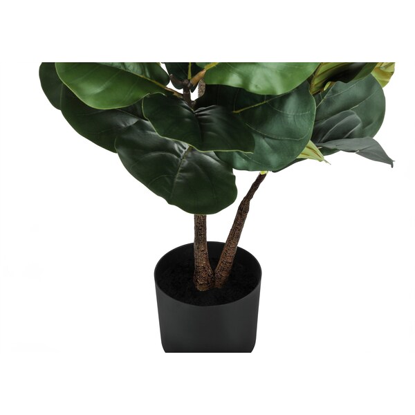 Monarch Specialties Artificial Plant, 49" Tall, Fiddle Tree, Indoor, Faux, Fake, Floor, Greenery, Potted, Real Touch - I 9517