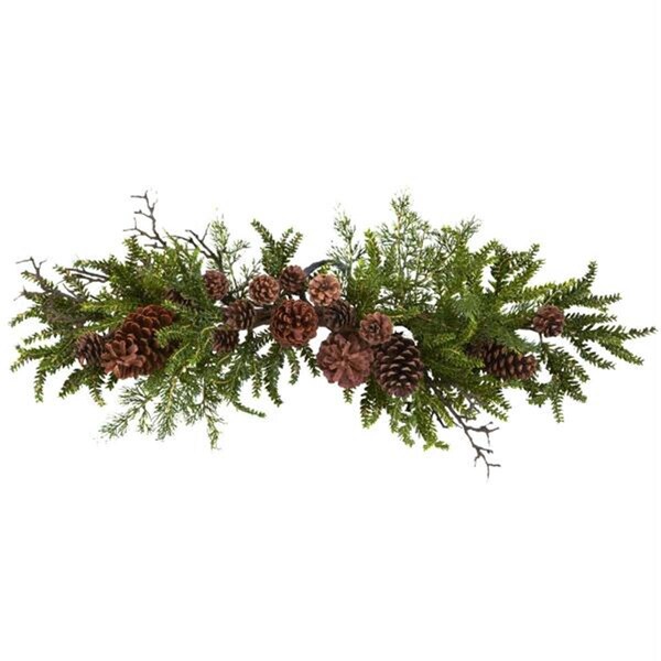 Nearly Natural 30 and rdquo; Pine and Pine Cone Swag - 4943