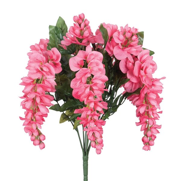 Vickerman 19 in. Wistera Bush, Pink - FQ172702