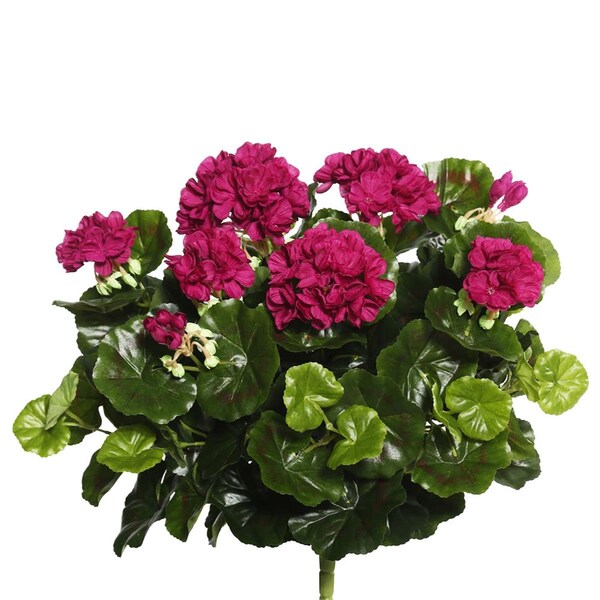 Vickerman Purple Geranium X12 Floral Bush - 17.5 in. - FL170401