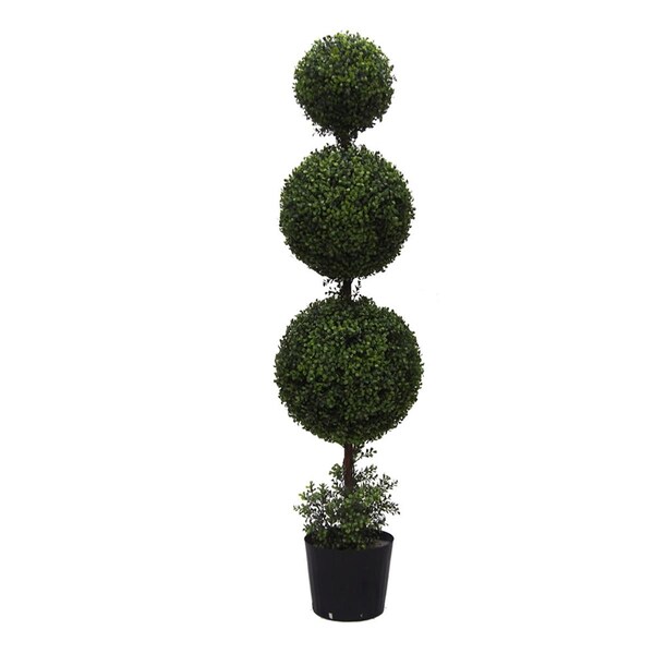 Vickerman UV Boxwood Triple Ball Everyday Topiary with Pot - 5 ft. - TP170760