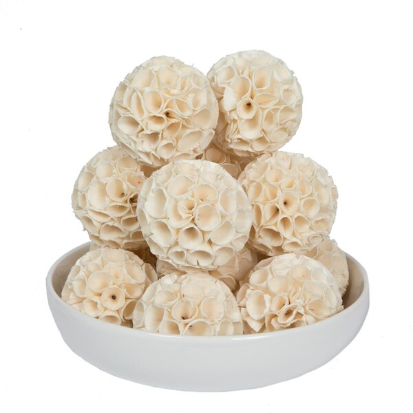 Vickerman 4 in. Sola Crape Ball Artificial Flowers, Natural, 25PK - H7SCRX900