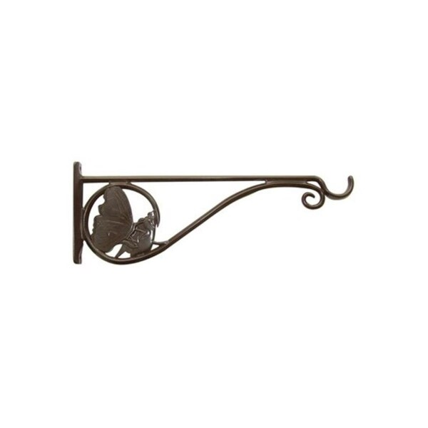 Dare2Decor 15 in. Butterfly Hanging Plant Bracket Brown Aluminum - DA3242007