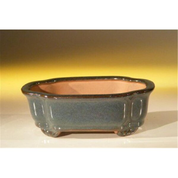 Paisaje 6.125 x 5 x 2.125 in. Ceramic Bonsai Pot, Dark Green - Rectangle - PA2529772