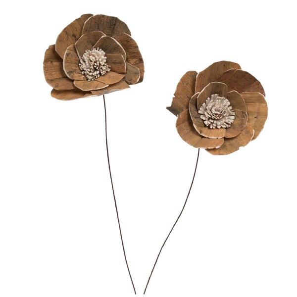 Vickerman 4 in. Walnut Sola On Stem Flower Artificial Flower, Natural, 12 in., 12PK - H7SFS016