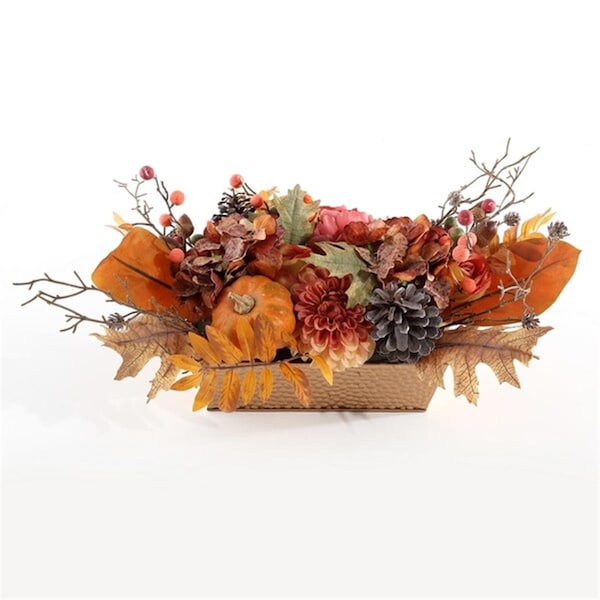 Safavieh 25 in. Faux Peony & Pumpkin Potted Arrangement, Multi Color - FXP1057A