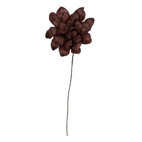 Dare2Decor 6 in. Maize Dahlia On Stem Artificial Flower, Brown - 18 in. - 6 per Bag - DA3260604