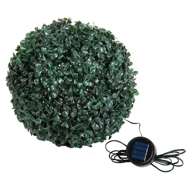 Pure Garden Solar LED Faux Boxwood Topiary Ball, 2PK - 50-1282