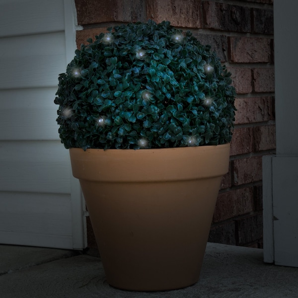Pure Garden Solar LED Faux Boxwood Topiary Ball, 2PK - 50-1282