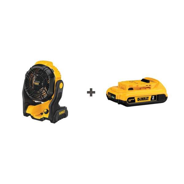 Dewalt Cordless Jobsite Fan w/ Battery, 20V MAX*, 650 CFM - DCE512B/DCB203
